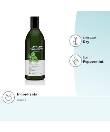 Avalon Organics Peppermint Bath & Shower Gel | Refreshing Body Wash - 12 fl oz | Buy Internationally - Buy Online on GoSupps.com