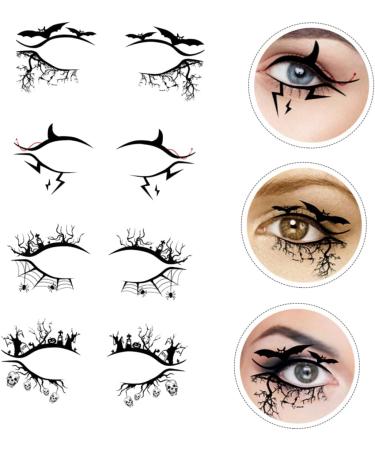 NOLITOY 8 Pairs Halloween Eyeliner Stickers Trendy Decor Skull Funny Eyeliner Stickers Party Supplies Prom - Buy Online on GoSupps.com