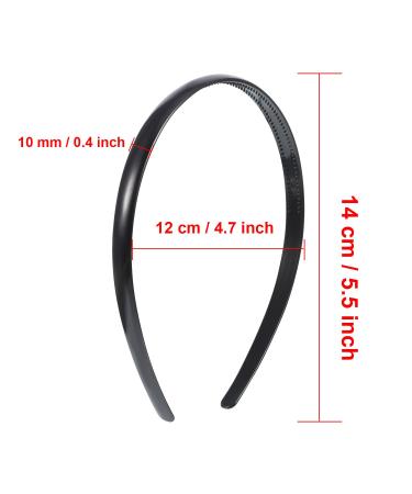 Shappy 40 Pack Black Plastic Headbands for Women - 10mm Plain DIY Hair Accessories - Buy Online on GoSupps.com