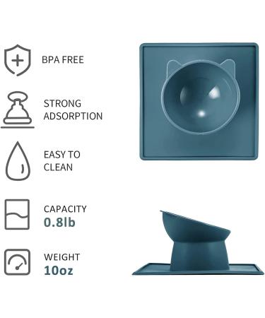 Elevated Cat Bowls - Elevated Cat Feeding Bowl Anti Vomiting - Cat Feeding Bowl Bunny Small Dog Pet Indoor Cats Food Feeding Dish Pochy Blue - Buy Online on GoSupps.com