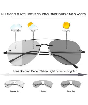 YIMI Photochromic Progressive Multifocal Reading Glasses UV400 - Lightweight Anti Blue Light Eyeglasses for Men & Women (1.5x) - International Shipping Available - Buy Online on GoSupps.com