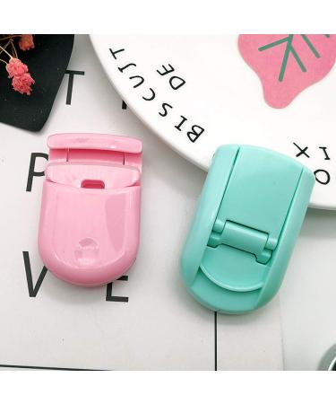 Mini Portable Eyelash Curlers Set - Travel Plastic Curlers with Replacement Pads - Gentle on All Eye Shapes - Pink & Green - Buy Online on GoSupps.com