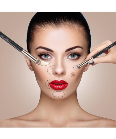 Energy 3-in-1 Blasted Foundation Brush Set | Flat Top & Concealer Brush for Liquid Cream & Powder Makeup - Travel-Friendly Black - Buy Online on GoSupps.com
