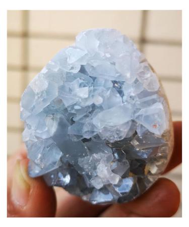 Natural Celestite Geode Quartz Cluster Crystal Specimen Home Decoration ningxiao