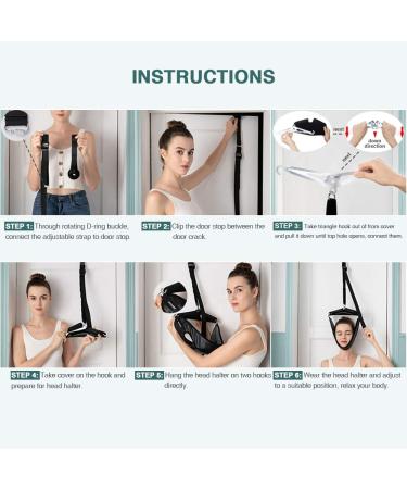 Cervical Neck Traction Device for Pain Relief - Over Door Portable Stretcher for Arthritis, Disc Bulges, Spinal Decompression - Home Physical Therapy (Black) - Buy Online on GoSupps.com