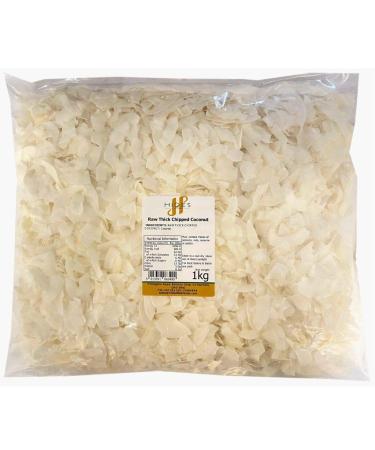 Hides Fine Foods - Raw Thick Chipped Coconut 1kg - GMO Free - Suitable for Vegetarians - Baking - Granola - Breakfast - Snacking - Desserts - Cakes - Curries - Buy Online on GoSupps.com