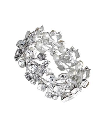 JE COMPRIS Tennis bracelet Diamond bracelet open banged bracelable bracelet arm loop pearl bracelet Bird-crystall bracelet crystal hand jewelry European and American accessories bride