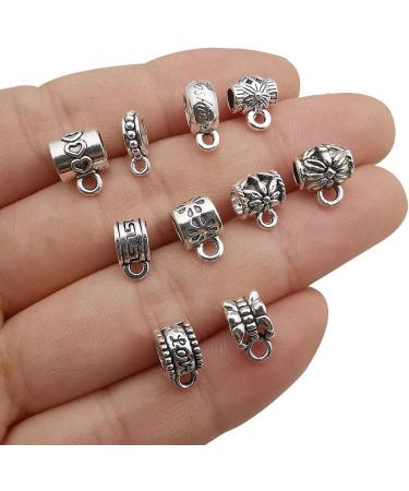100pcs Clasp Bail Tube Beads for Jewelry Making - DIY Necklace Bracelet Charms (M611) - Buy Online on GoSupps.com