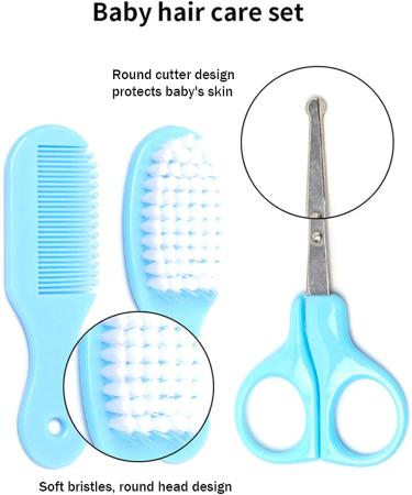 Joyeee Baby Grooming Kit 10PCS Newborn Care Set with Scissors & Finger Puppet - Blue | Portable Nursery Infants Kit for Travel & Home Use - Buy Online on GoSupps.com