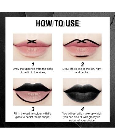 3Pcs Matte Black Liquid Lipstick Lipstick Makeup Set Lip Liner Set Long Lasting Lip Gloss Set Waterproof Non-stick Matte and Velvety - Buy Online on GoSupps.com