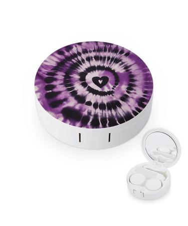 Contact Lens Case Purple Tie Dye Print Plastic Contact Lens Case contact Lens Care Box ontact Lens Travel Box