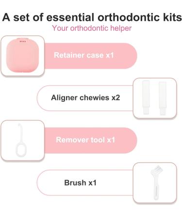 Retainer Case with Mirror Cute Denture Cleaning Box Night Mouth Guard Case Retainer Cleaner Case with Retainer Remover Tool Pink - Buy Online on GoSupps.com