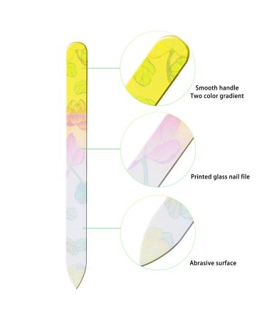 5-Piece Colorful Printed Glass Nail File Buffers with Cases - Double Sided Manicure Tools for Women & Men - Buy Online on GoSupps.com