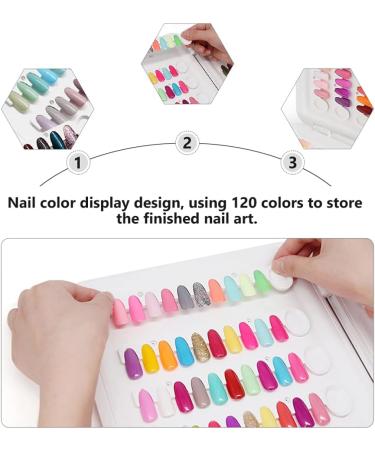 1pc Nail Color Book Color Cards Fake Tips Display Book Nail Color Display Board Color Card Book Chart Nail Art Tool Nail Color Sample Plate Nail Polish Glue Abs White Template - Buy Online on GoSupps.com