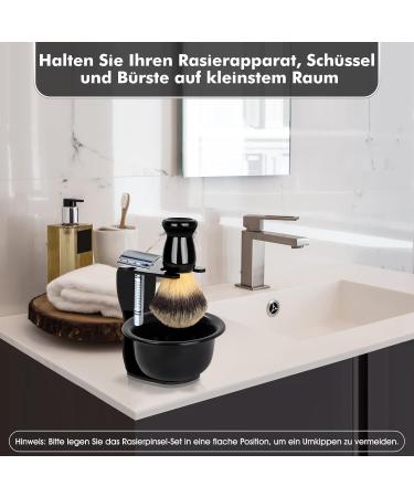 Lucomb 3-in-1 Razor Brush Set Ultimate Father's Day Shaving Gift | Shaving Brush Bowl & Stand for Wet Shaving Experience - Buy Online on GoSupps.com