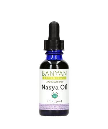 Banyan Botanicals Nasya Oil   Organic Herbal Nasal Drops for Clear Breathing   Ayurvedic Nasal Cleaner and Nose Moisturizer*    One Fluid Ounce   Certified Organic Non GMO Chemical Free