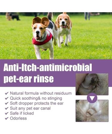 Dog Ear Rinse Dog Ear Cleaner Solution & Infection Treatment for Dogs & Cats Dog Ear Wash Helps Removes Earwax Odor Stop Infections and Itching Contains 10 Cotton Swabs 118ml/4fl.oz - Buy Online on GoSupps.com
