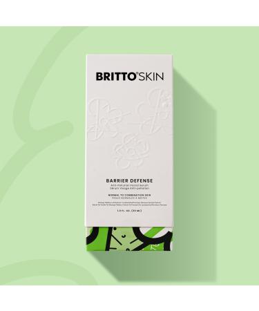 BRITTO SKIN Anti-Pollution Facial Serum Purslane & Moringa Leaf Extract All Skin Types Environmental Defense Fragrance-Free 97.85% Natural Ecocert Certified