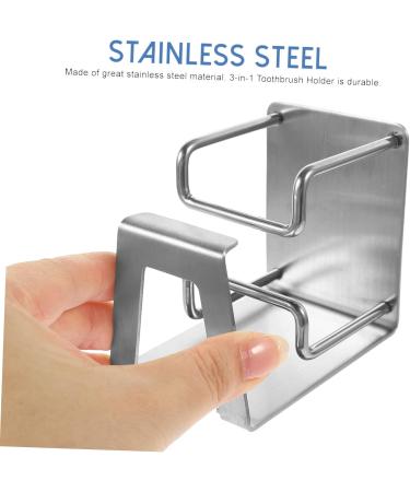 Zerodeko 5-Piece Steel Cup Stand Organizer - Shower-Mounted Toothbrush & Nail-Free Cabinet Holder - Dorm Bathroom Storage Solution (8.3x7.2x5.5cm) - Buy Online on GoSupps.com