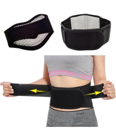 Adjustable Self-Heating Therapy Waist Belt - Lumbar Support & Back Support | Double Banded | Svart M - International Shipping Available - Buy Online on GoSupps.com