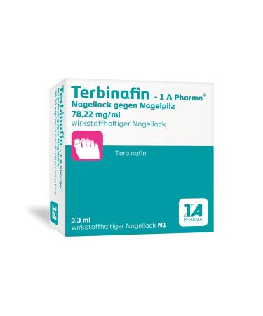 Terbinafin - 1 A Pharma active ingredient nail polish for light to moderate shapes of nail fungus with terbinafine 78.22 mg/ml (3.3 ml) 3.3 ml (1 Pack)
