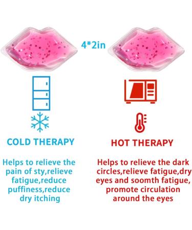 Lip Ice Pack Gel for Lip Filler After Care - 10 Pcs Reusable Lip Shaped Gel Pads for Pain Relief and Swelling Reduction - Eye Relaxation and Anti-Aging Lip Care - Buy Online on GoSupps.com
