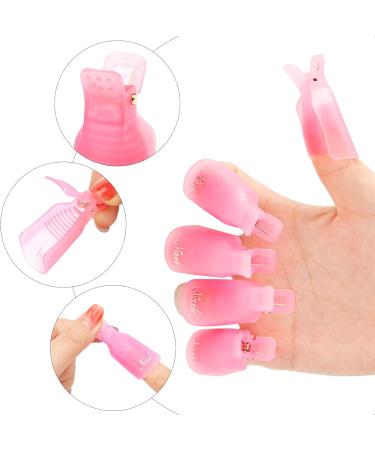 G2PLUS Gel Nail Remover Clips - 10 PCS Plastic Soak Off Finger Clips for Gel Nail Polish Removal - Pink - Buy Online on GoSupps.com