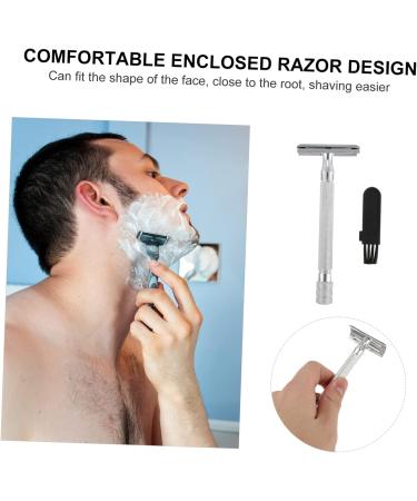 Gleavi Manual Double Edge Razor - Traditional White T Face Razor | Set of 2 | Adjustable Zinc Alloy | Old-Fashioned Grooming - Buy Online on GoSupps.com