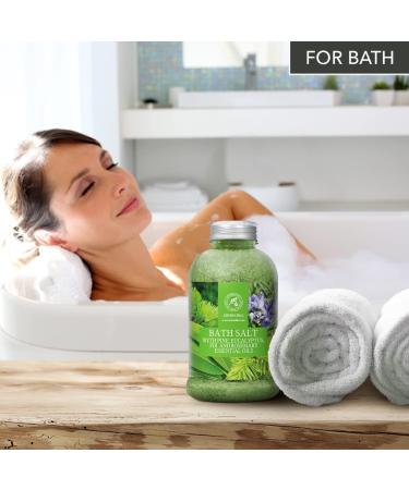 Bathing Salt 600g with Pine Eucalyptus Fir & Rosemary Oils - Sea Salt Bath for Relaxation Wellness & Aromatherapy - Enhance Sleep & Beauty - Buy Online on GoSupps.com
