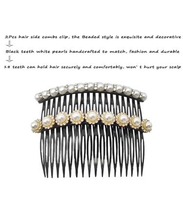 Black Pearl Decorative Hair Combs Set - Perfect for Daily French Twist - Ideal Gift for Girls - Wedding Hair Accessories - Buy Online on GoSupps.com