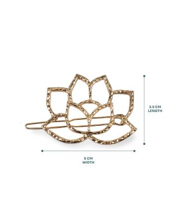 Myga Lotus Flower Metal Hair Clips - Comfortable Snap Lock Ideal for Weddings & Parties - Shop Internationally! - Buy Online on GoSupps.com