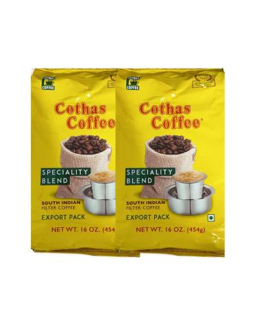 Cothas Coffee Speciality Blend South Indian Filter Coffee Export Pack Coffee Blended With Chicory 454G Pack Of 2 Cothas Coffee 454G 454 g (Pack of 2) - Buy Online on GoSupps.com