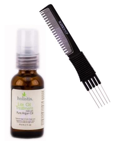 HOLISTIX by Retro Hair Lite Oil Treatment Made with Pure ARGAN OIL Light Hair Serum (w/ Sleek Premium Carbon Teasing Comb) Holistic Moroccan Morocco (1.0 oz (PACK OF 1)) 1.0 Ounce (PACK OF 1)