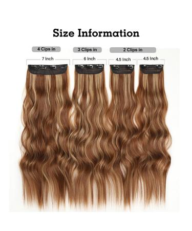 YDDM Wavy Hair Extensions - Clip-In 24 Synthetic Hair Extensions for Women | Realistic & Affordable Hair Clip Extensions (4PCS) - Buy Online on GoSupps.com