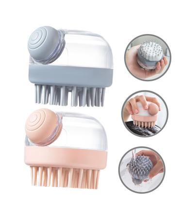 FOMIYES 2pcs Scalp Massage Brush and Body Scrubber Set - Silicone Hair Washing & Head Massage Brush - 8.5x8.5cm - Assorted Colors - Buy Online on GoSupps.com