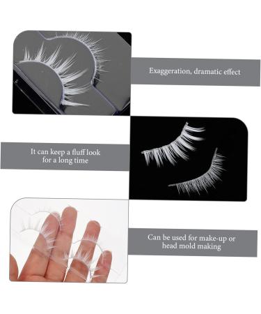 Beaupretty 2 Pairs White False Eyelashes Makeup Eyelashes Natural White Curly Eyelashes Reusable Cosplay Lashes Blue Contacts for Eyes Chemical Fiber 5d Three-dimensional Makeup Tools - Buy Online on GoSupps.com