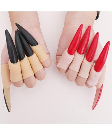10Pcs Cosplay Fake Nails Witch Nails Realistic Terrible Horror Decorative Claws Halloween Nails Witch Decorations Halloween Props for Festival Black - Buy Online on GoSupps.com