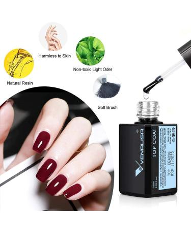 VENALISA 15ML No Wipe Tempered Top Coat - High Gloss, Scratch Resistant Finish | Long Lasting Gel Nail Polish Kit - Buy Online on GoSupps.com