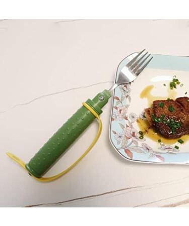 Adaptive Disabled Utensils Forks Elderly Anti-Shake Forks Easy Grip Cutlery with Adjustable Strap Non-Slip for Elderly Parkinson Arthritis Handicap Green - Buy Online on GoSupps.com