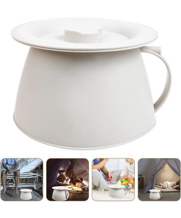 Cabilock Chamber Pot Bedpan with Lid - Portable Urinal Spittoon for Kids, Elderly Men and Women - Beige - Buy Online on GoSupps.com