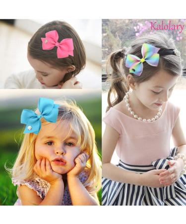 Kalolary 12Pcs Unicorn Hair Bows Clips for Girls - Grosgrain Ribbon Barrettes for Toddler - Birthday & Holiday Hair Accessories - Buy Online on GoSupps.com