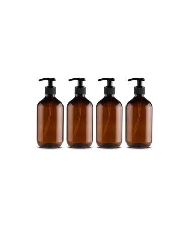 Leikance Empty Shower Gel Bottles 300ml Refillable Pump Bottles for Dispensing Lotions Shampoos 4Pcs Brown