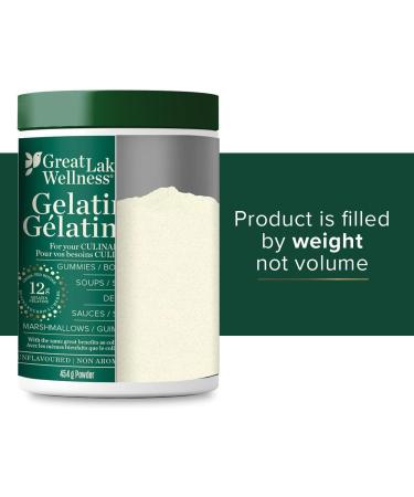 Great Lakes Wellness Beef Gelatin Powder for Culinary Needs - Perfect for Gummies Marshmallows Desserts and more - Unflavored - Grass-Fed Kosher Keto Non-GMO - 16oz (454g) - Buy Online on GoSupps.com