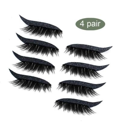 Generic 4 Pairs Eyeliner Decal Eyelash Sticker Long-Lasting Multipurpose Makeup Tool Type 4 - Buy Online on GoSupps.com