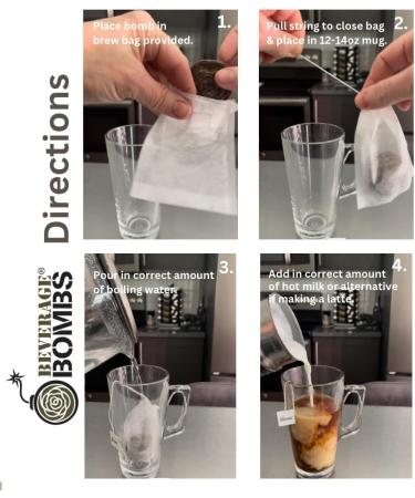 Beverage Bombs Diffusible Coffee Bombs Gift Pack Mochaccino - Italian Roast Coffee Belgian Chocolate and Cinnamon | Coffee or Latte | Gluten Free | Makes 6 Mugs 12-14 oz each - Buy Online on GoSupps.com