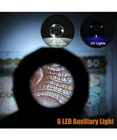 Plauauyt 30X Loupe Magnifier with 6 LED Lights Rechargeable Portable Desktop Metal Jewelers Loupe Magnifying Glass with Light - Buy Online on GoSupps.com