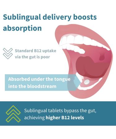 Super B12-Complex 1000mcg - 180 Servings, Methylcobalamin, Adenosylcobalamin & Hydroxocobalamin, High Absorption Sublingual Vitamin, Vegan, Sugar-Free Melts - Buy Online on GoSupps.com