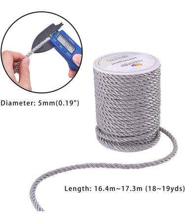 PandaHall 5mm Silver Silk Rope Twisted Cord Trim - 18 Yards | Christmas Valentine Party Decor Sewing Crafts - Buy Online on GoSupps.com