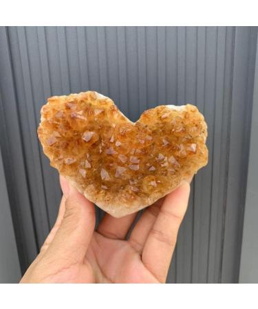 Beautiful Natural Citrine Cluster Crystal Gemstone Heart Reiki Home Decoration Natural Stones and Minerals - Buy Online on GoSupps.com