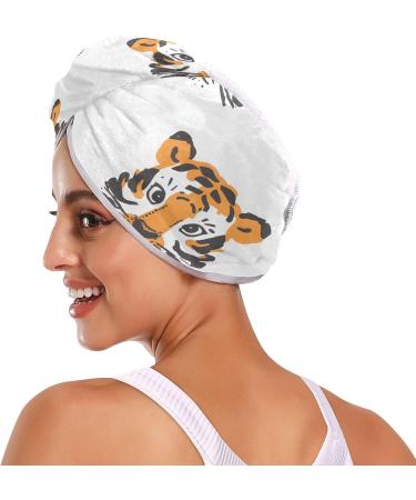 Buy Tiger Head Hair Towel 2 Pack - Super Absorbent Quick Dry Hair Turbans for Women & Girls - Buy Online on GoSupps.com